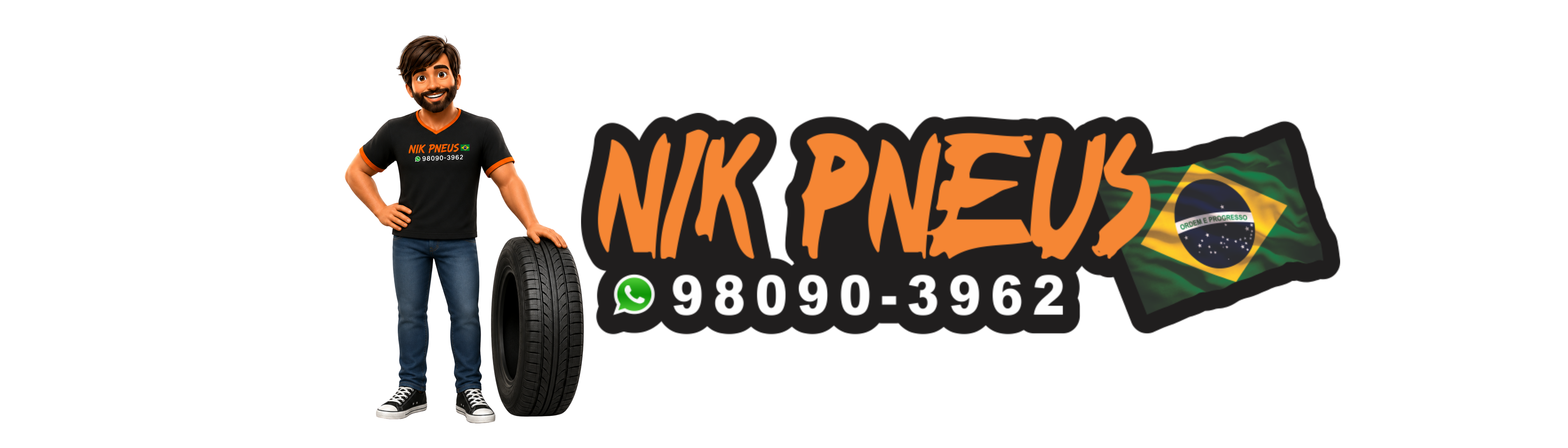 Nik Pneus - Logo da empresa especializada em pneus novos, usados e remold em Guarulhos